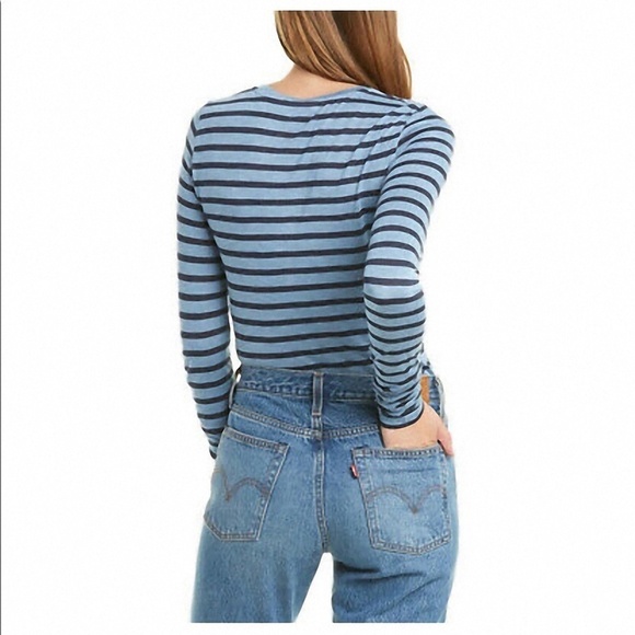 VINCE STRIPED VISCOSE LONG SLEEVE TOP SMALL NWOT - Picture 3 of 7